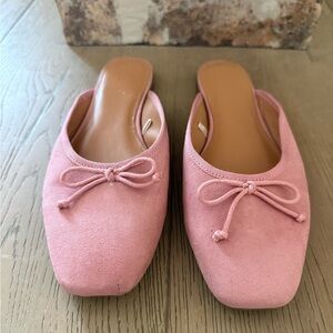 J Crew Pink Suede ballet mule, size 6.5 like new
